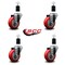 Service Caster 3.5'' Red Poly Wheel Swivel 1-1/2'' Expanding Stem Caster Set, 4PK SCC-EX20S3514-PPUB-RED-112-4 - alternate 3